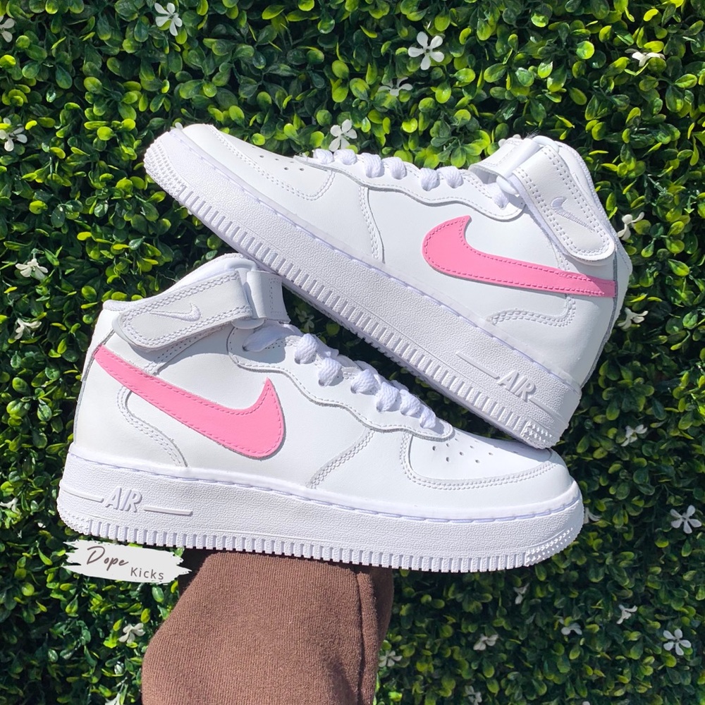 Custom Pink Air Force 1 Mids